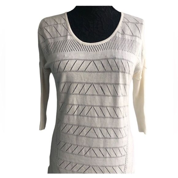 NATIVE OUTSIDERS Women’s Off White Beige Sweater Shirt Open Button Back Camisole - Picture 1 of 5